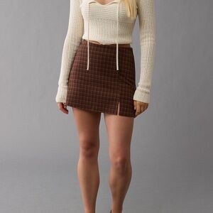American eagle Knit Plaid Skort large